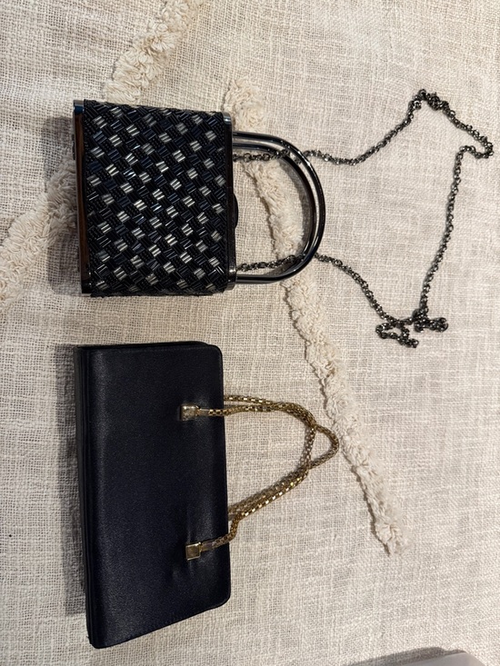 Sequined Handbags - 2 Black Mini Bags